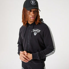 Brooklyn Nets Script New Era NBA Full-Zip Hoodie Black Taass sale