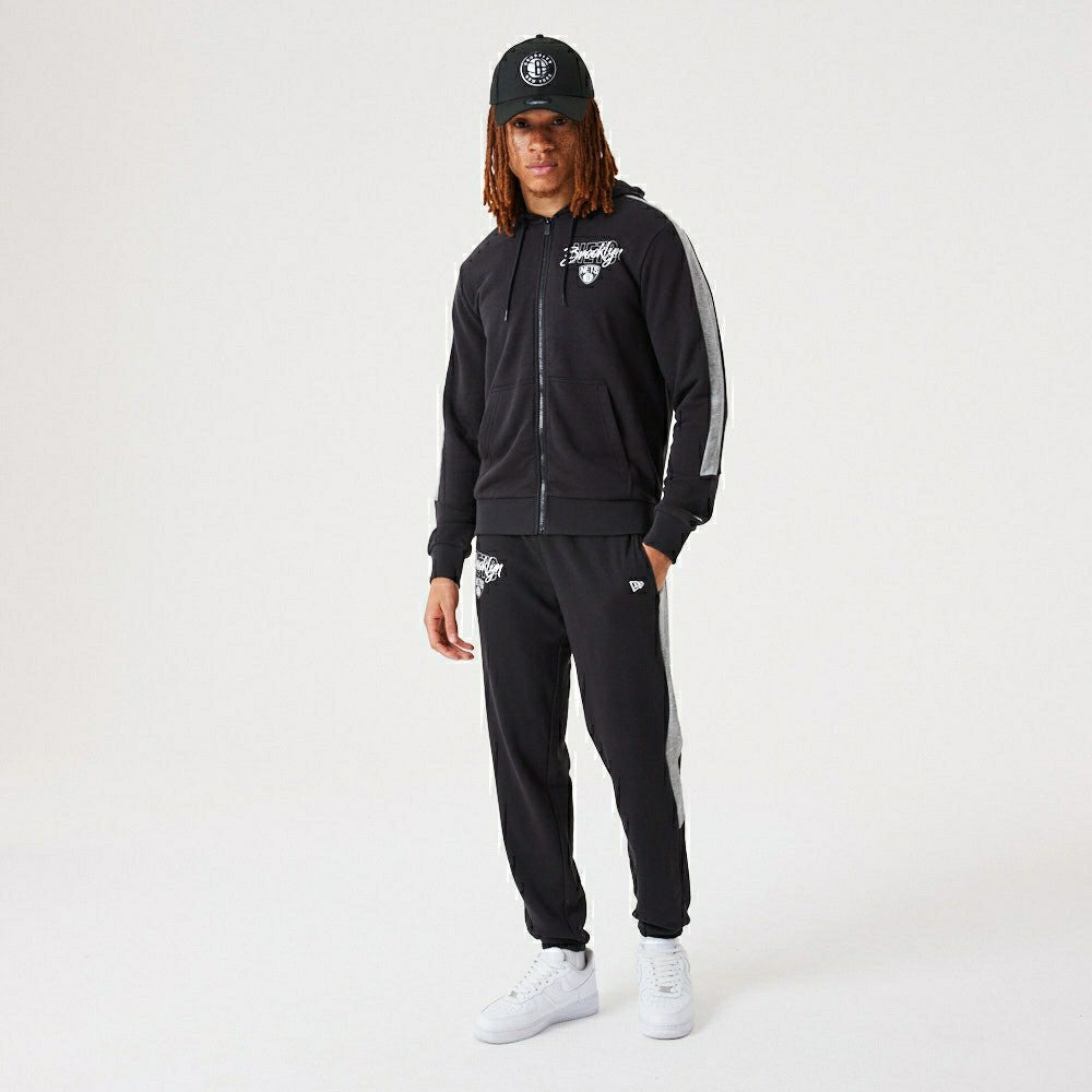 Brooklyn Nets Script New Era NBA Full-Zip Hoodie Black Taass sale