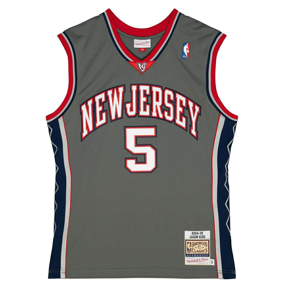 Jason Kidd #5 New Jersey Nets 2004-05 Mitchell & Ness Authentic NBA Jersey Grey Classic