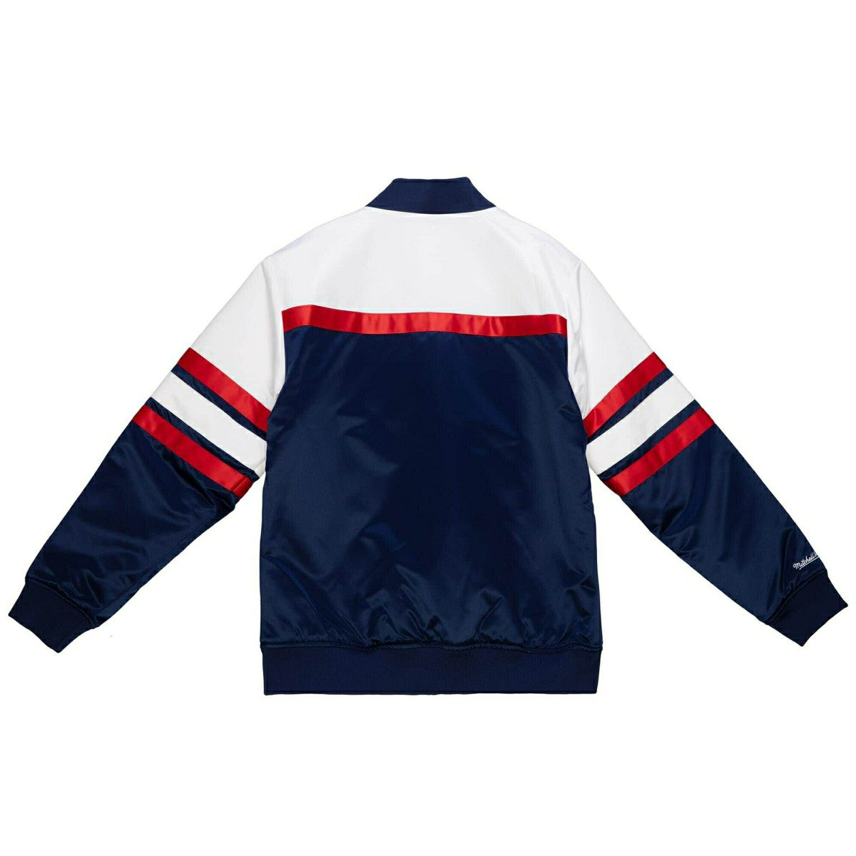 New Jersey Nets Mitchell & Ness Script Heavyweight Satin NBA Jacket Taass sale