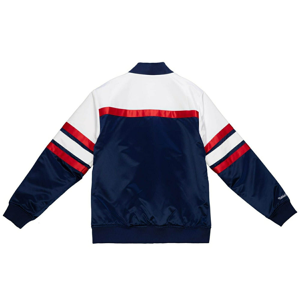 New Jersey Nets Mitchell & Ness Script Heavyweight Satin NBA Jacket Taass sale