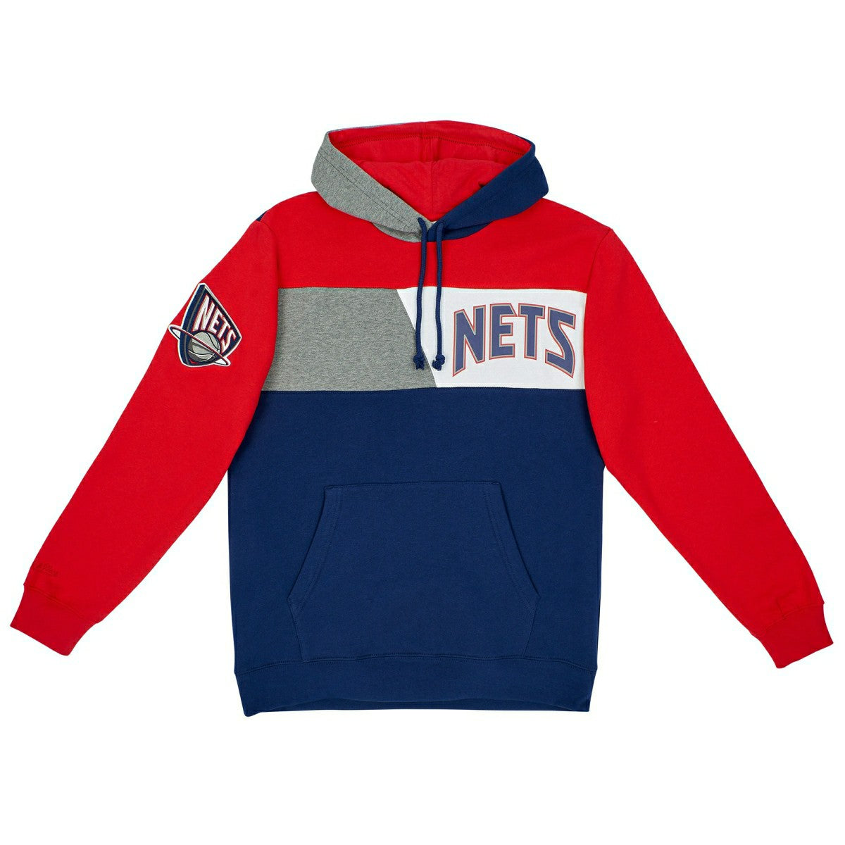 New Jersey Nets Mitchell & Ness Color Blocked NBA Fleece Hoodie Taass for sale