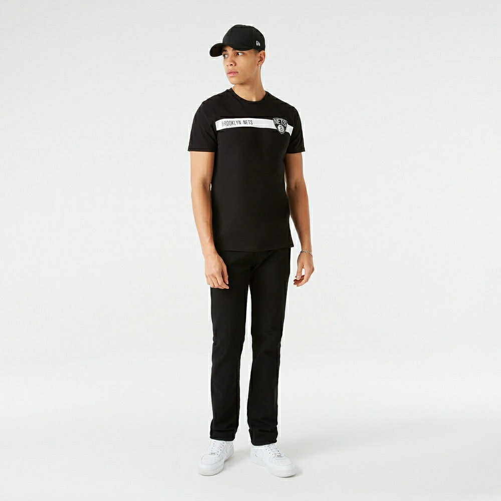 Brooklyn Nets New Era Stripe NBA T-Shirt Lifestyle