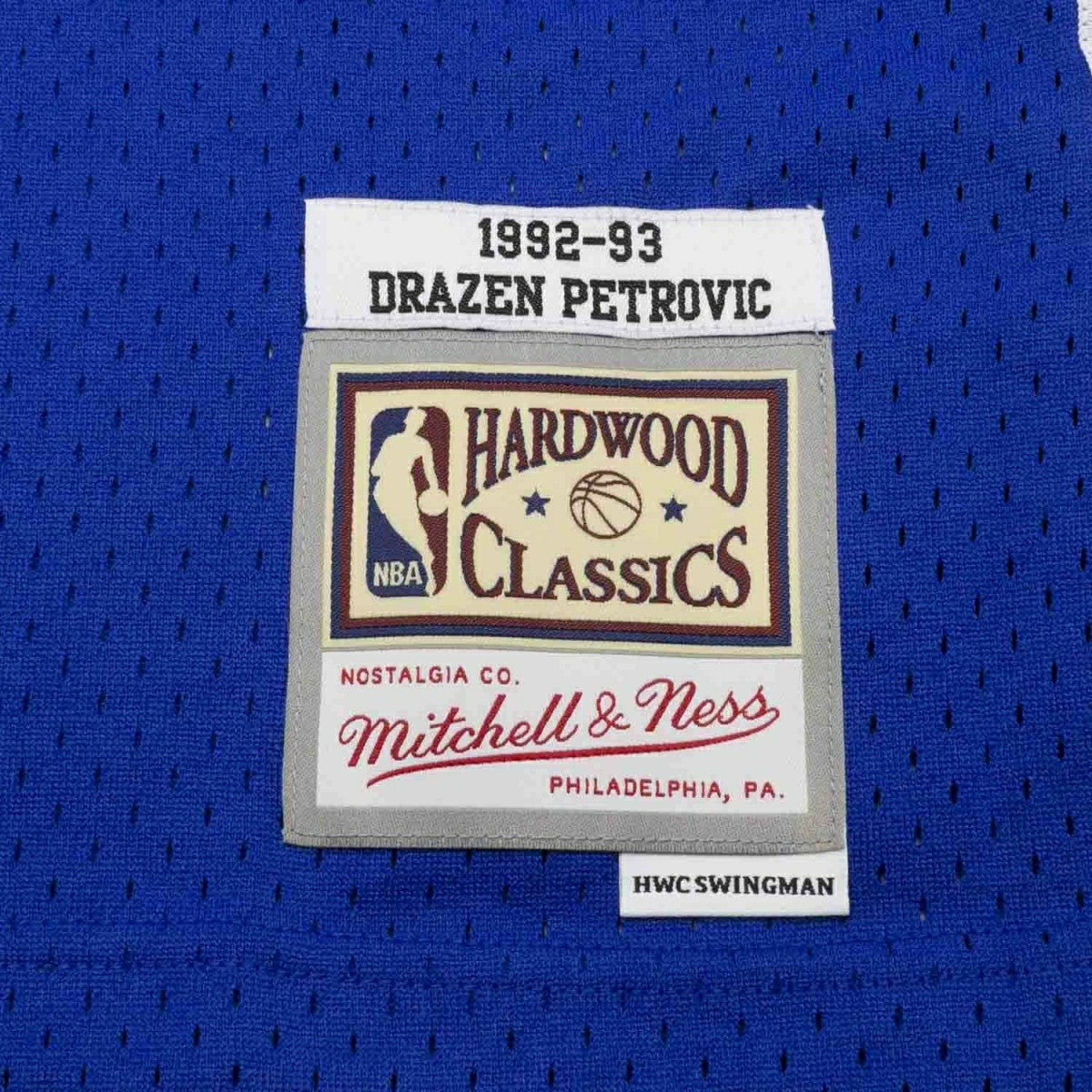 Dražen Petrović #3 New Jersey Nets 1992-93 Swingman NBA Jersey Blue Classic