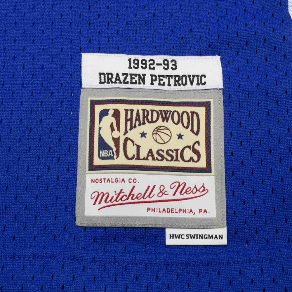 Dražen Petrović #3 New Jersey Nets 1992-93 Swingman NBA Jersey Blue Classic