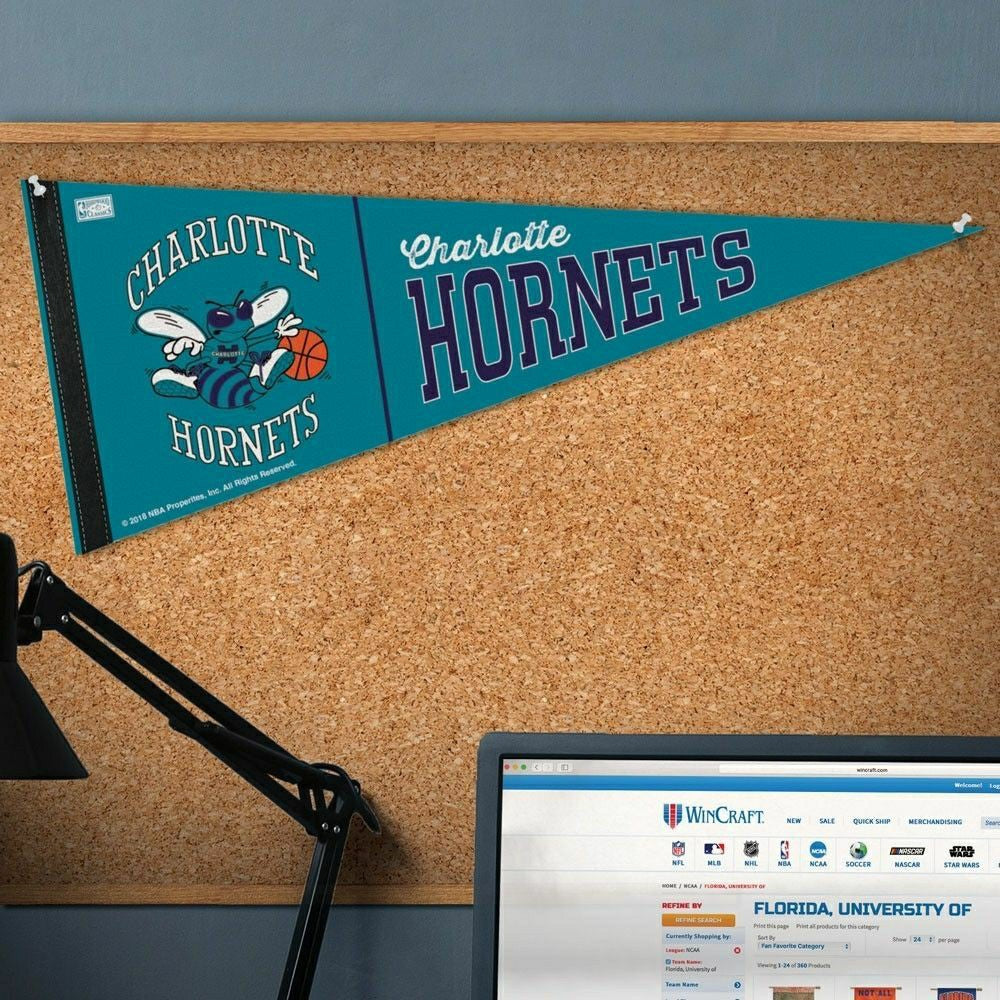 Charlotte Hornets Hardwood Classics Premium NBA Pennant Fashion