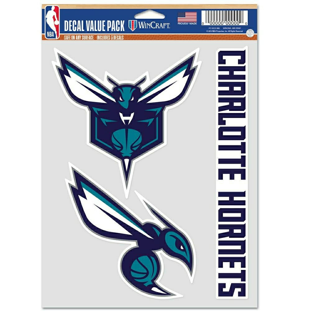 Charlotte Hornets Multi-Use NBA Decals Set (3 Pcs.) Taass sale