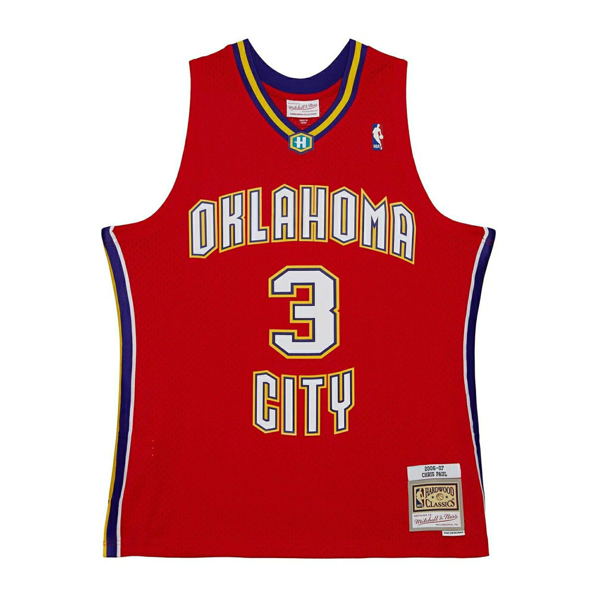 Chris Paul #3 Oklahoma City Hornets 2006-07 Mitchell & Ness Swingman NBA Jersey Red Taass sale