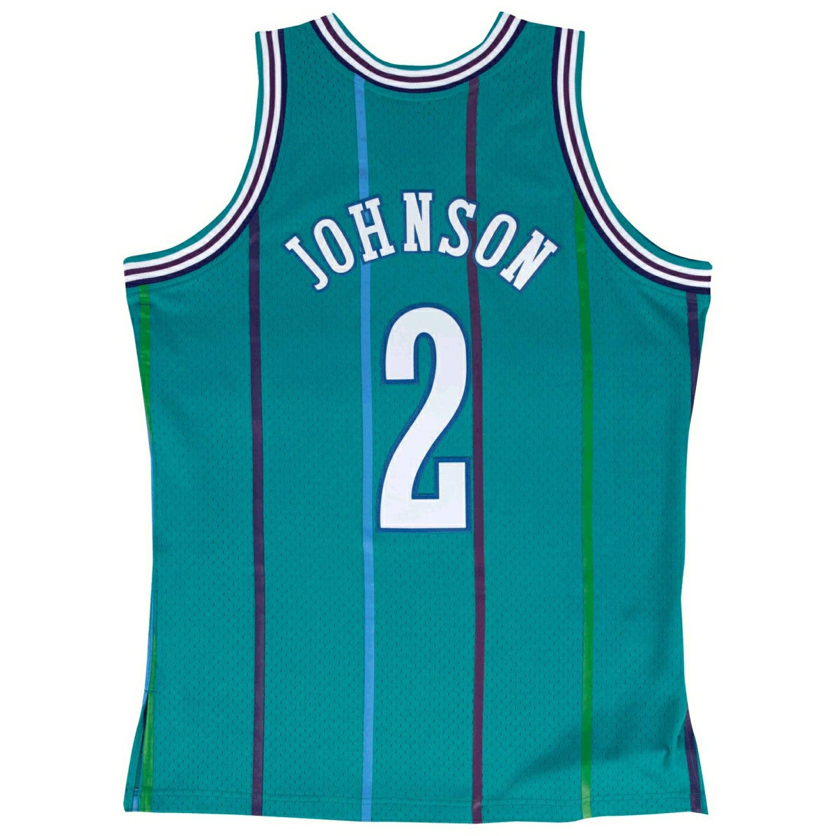 Larry Johnson #2 Charlotte Hornets 1992-93 Mitchell & Ness Swingman NBA Jersey Teal Taass for sale