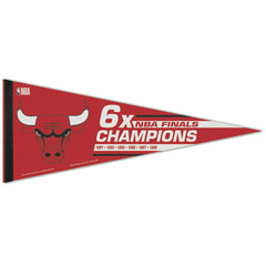 Chicago Bulls 6x Champions Premium NBA Pennant Classic