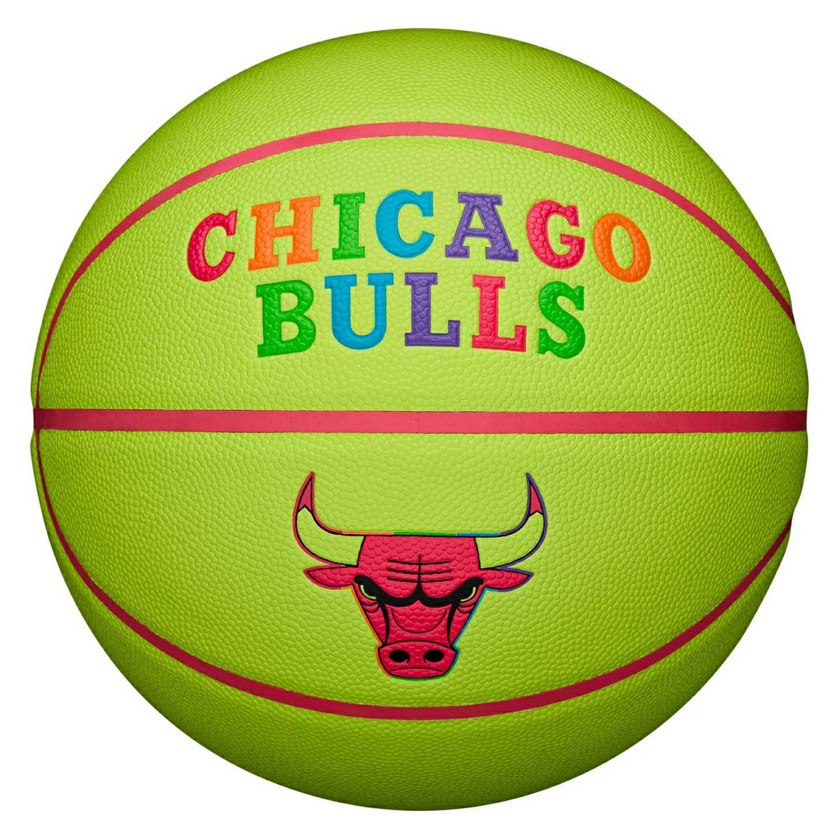Chicago Bulls Neon Pop NBA Basketball (Size 7) Taass US