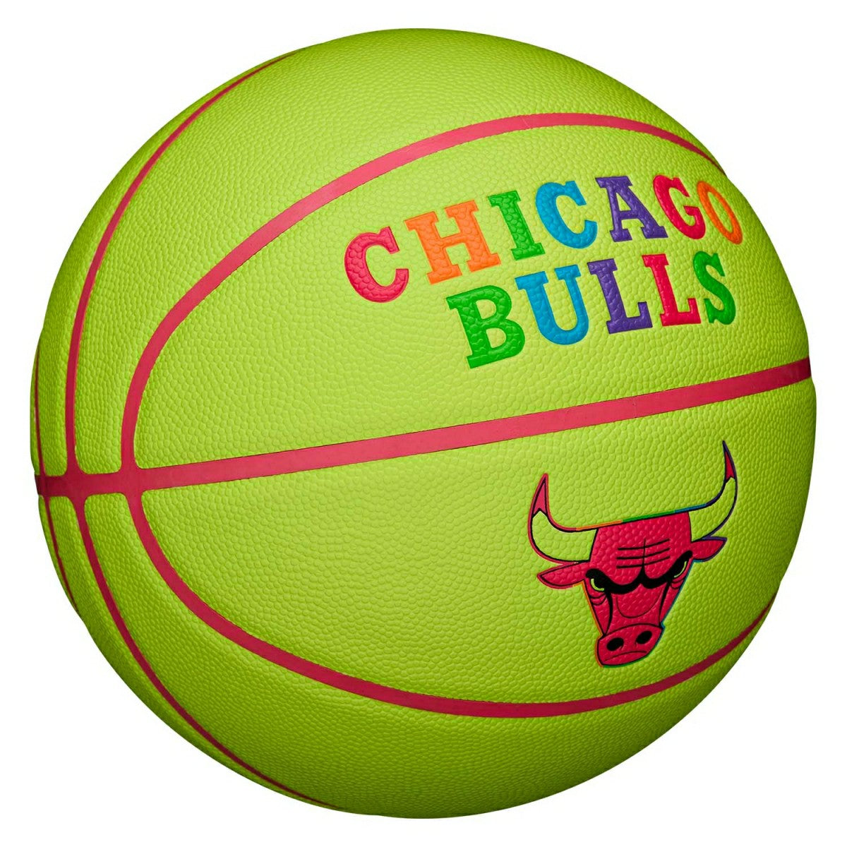 Chicago Bulls Neon Pop NBA Basketball (Size 7) Taass US