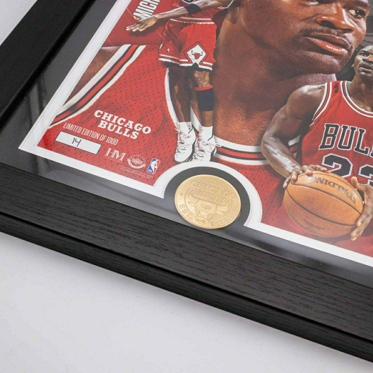 Michael Jordan Chicago Bulls Artist Proof Bronze Coin NBA Photo Frame Lifestyle