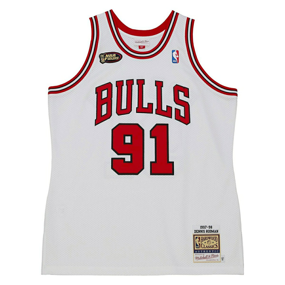 Dennis Rodman #91 Chicago Bulls 1997-98 Authentic NBA Jersey White Taass US