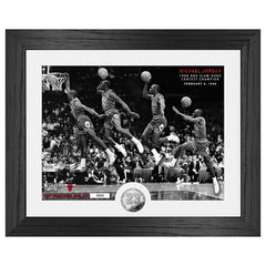 Michael Jordan 1988 NBA Slam Dunk Champion Silver Coin Framed NBA Photo Taass US