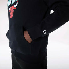 Chicago Bulls Block Graphic New Era Oversized NBA Hoodie Black Taass US