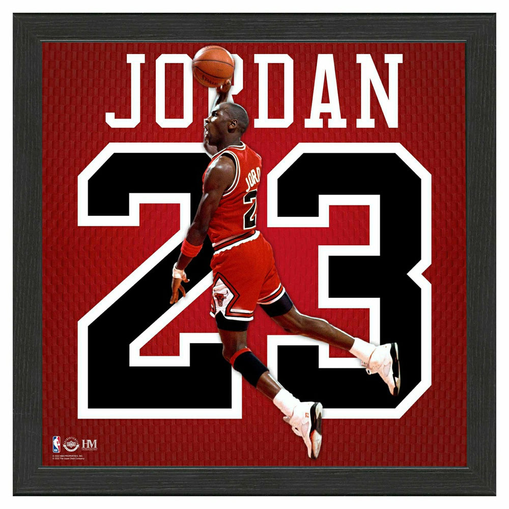 Michael Jordan #23 Chicago Bulls Impact Jersey Framed NBA Photo Taass US