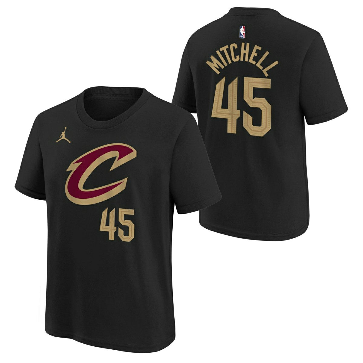 Donovan Mitchell #45 Cleveland Cavaliers Player NBA T-Shirt Black (YOUTH) Classic