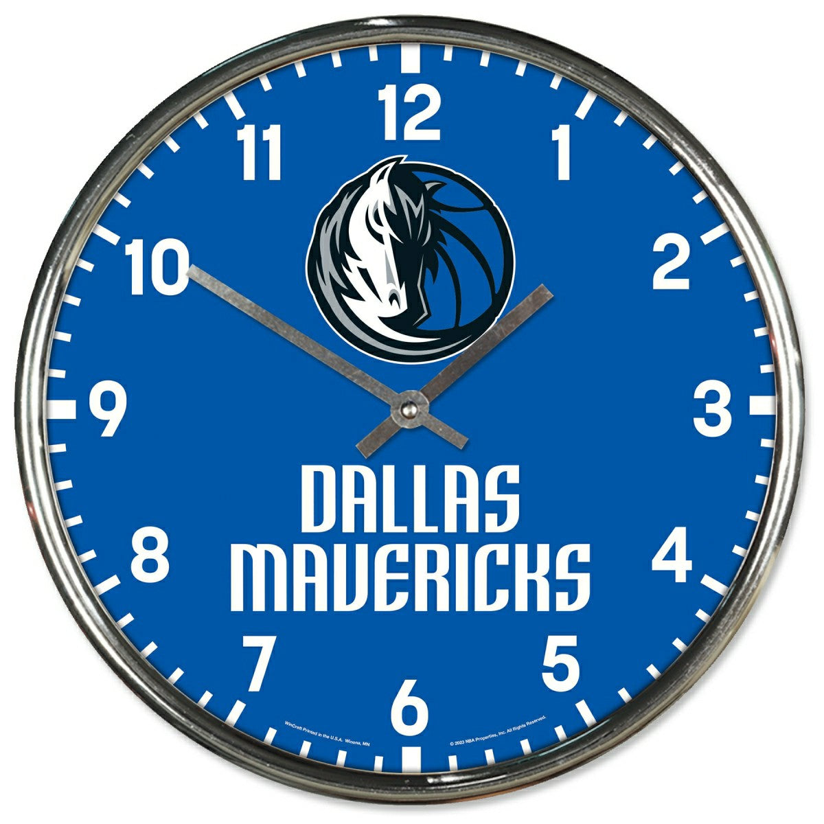 Dallas Mavericks Chrome NBA Team Design Wall Clock Lifestyle