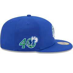 Dallas Mavericks 1974-2002 Hardwood Classics 59FIFTY Fitted Cap Blue Taass for sale