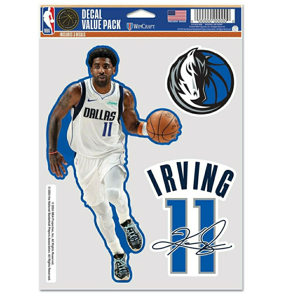 Kyrie Irving #11 Dallas Mavericks Player NBA Decals Set (3 Pcs.) Lifestyle