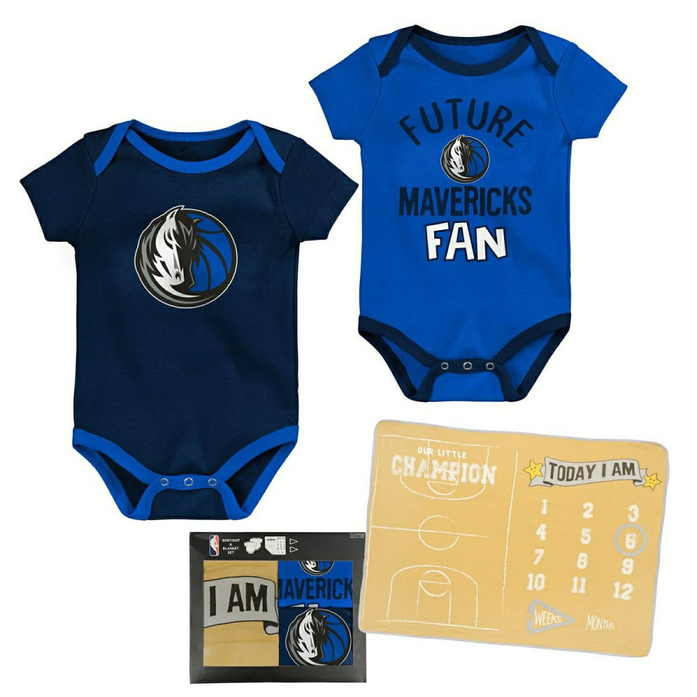 Dallas Mavericks NBA Draft Pick Baby Body & Blanket Set Lifestyle