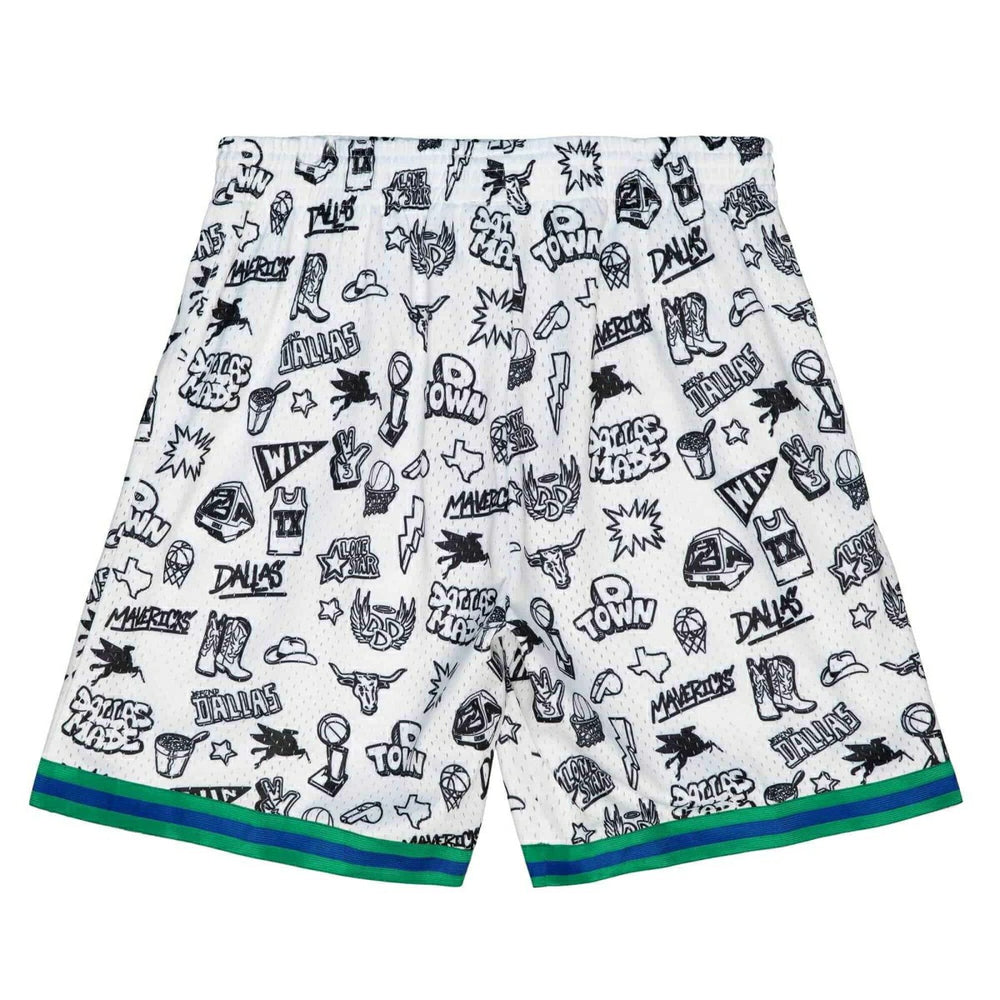 Dallas Mavericks Doodle Mitchell & Ness Swingman NBA Shorts Classic