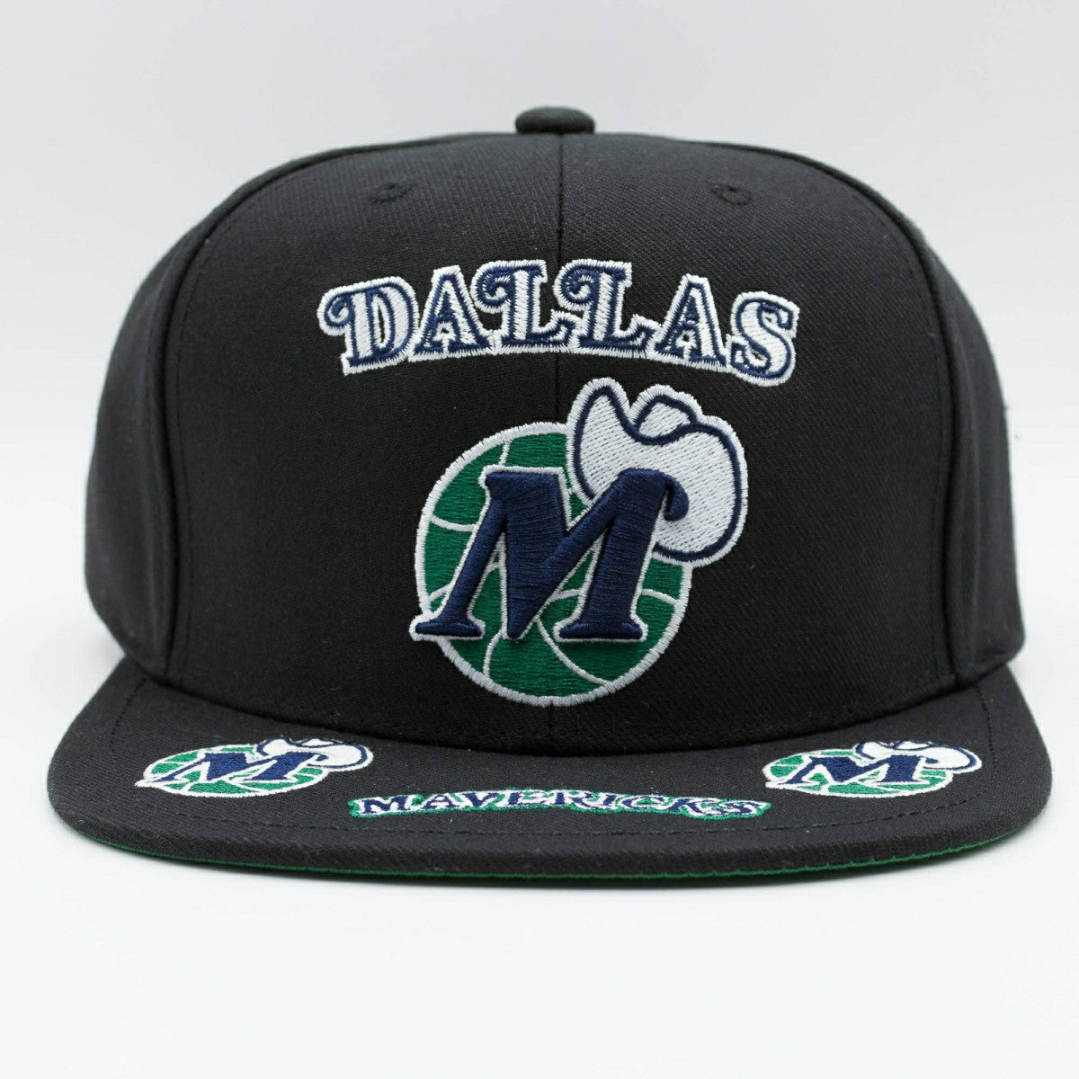 Dallas Mavericks Front Loaded Mitchell & Ness Snapback NBA Cap Black Lifestyle