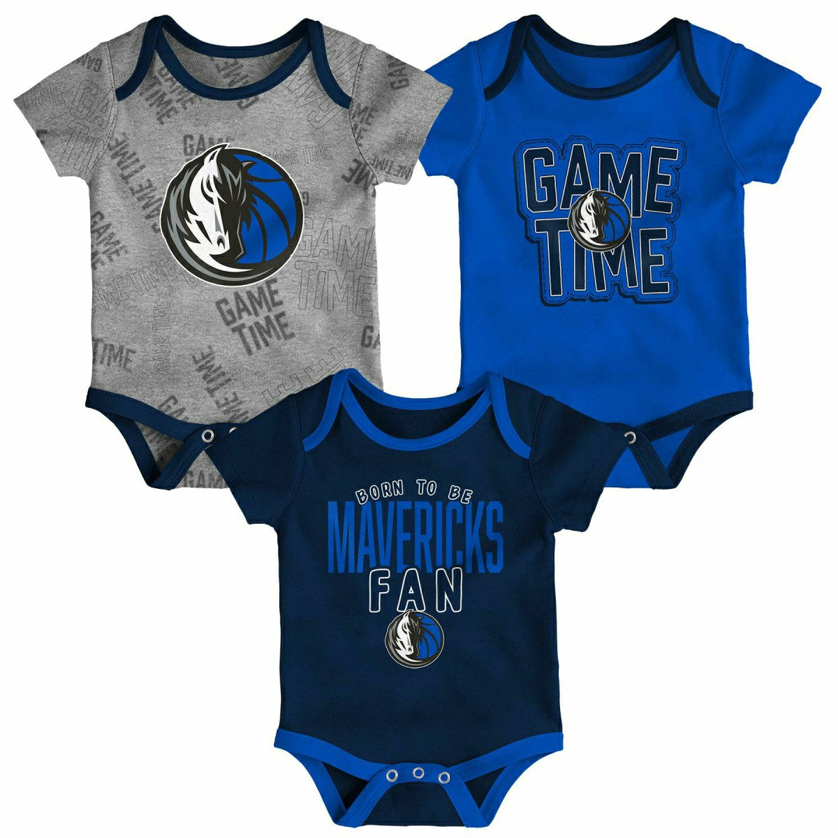 Dallas Mavericks Game Time NBA Baby Bodysuit Set (3-Piece) Taass US