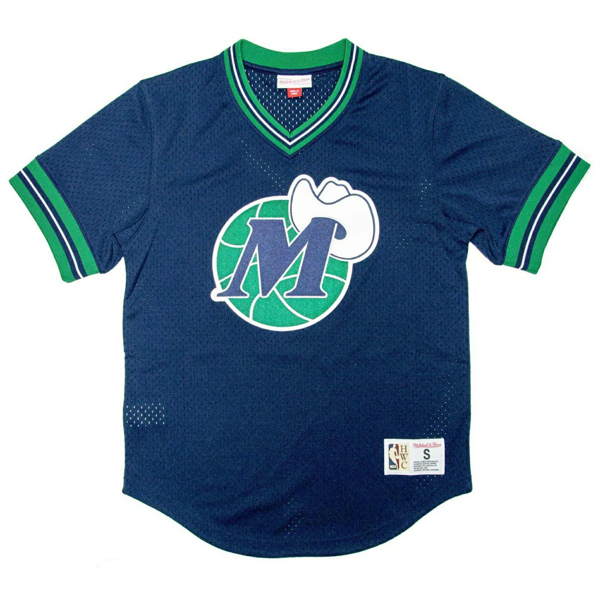 Dallas Mavericks Unbeaten Mitchell & Ness NBA V-Neck Mesh Shirt Navy Taass for sale