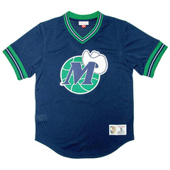 Dallas Mavericks Unbeaten Mitchell & Ness NBA V-Neck Mesh Shirt Navy Taass for sale