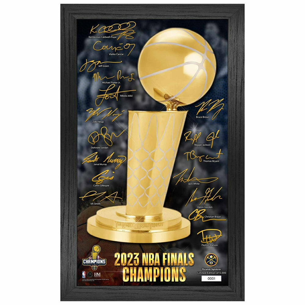 Denver Nuggets 2023 NBA Champions Signature Trophy Framed Photo Taass for sale