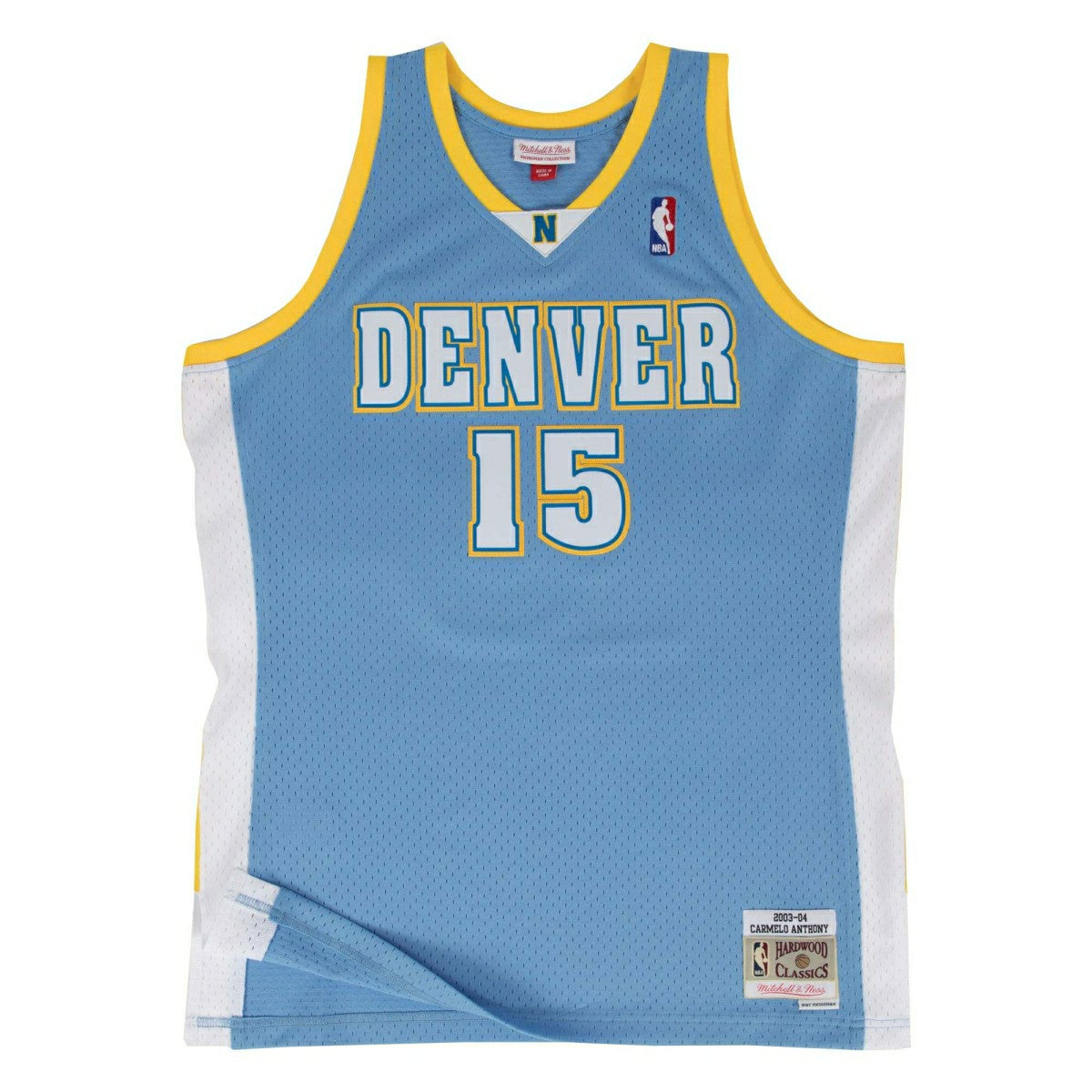 Carmelo Anthony #15 Denver Nuggets 2003-04 Mitchell & Ness Swingman NBA Jersey Blue Taass sale