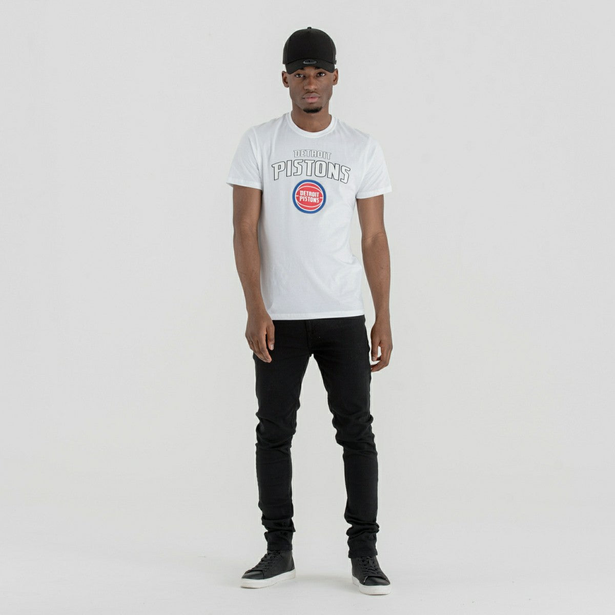 Detroit Pistons Team Logo New Era NBA T-Shirt White Taass for sale