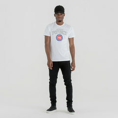 Detroit Pistons Team Logo New Era NBA T-Shirt White Taass for sale