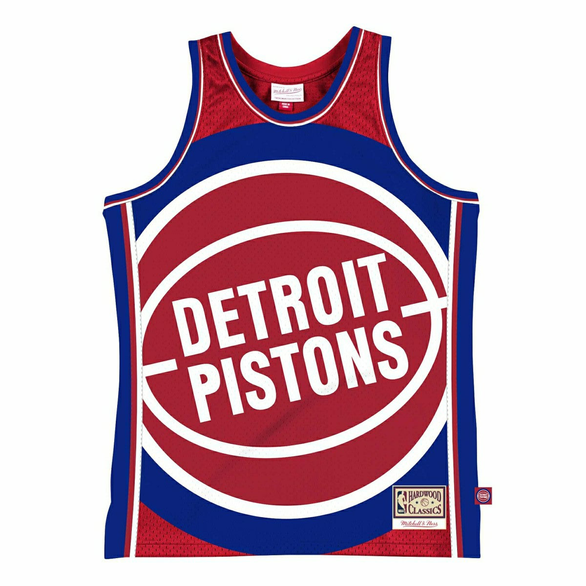 Detroit Pistons Big Face 2.0 Mitchell & Ness NBA Jersey Red Fashion