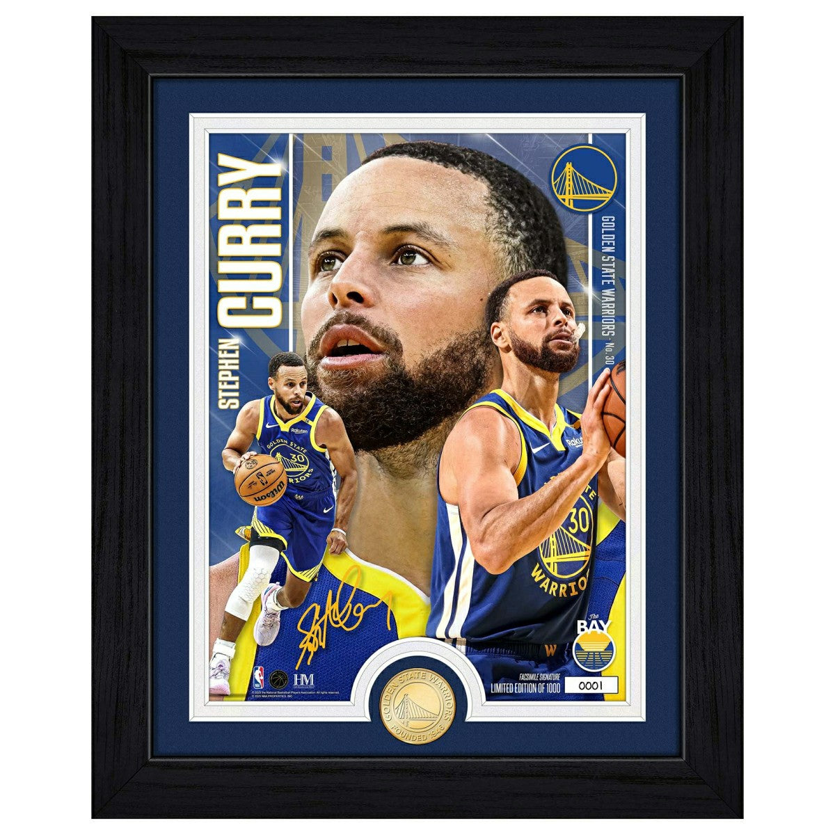 Stephen Curry Golden State Warriors Artist Proof Bronze Coin NBA Photo Frame Classic