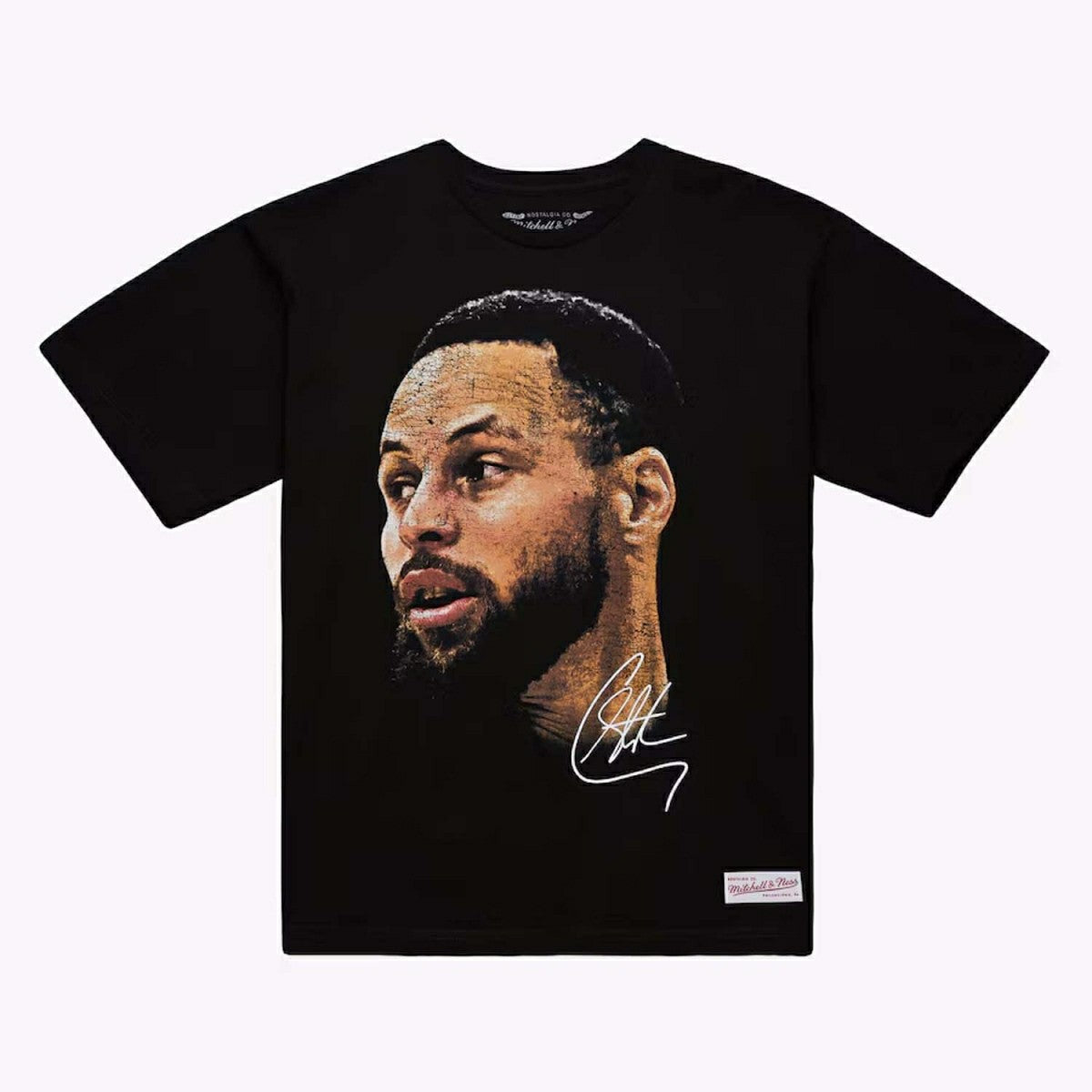 Steph Curry Mitchell & Ness Real Big Face NBA Tee Black Taass sale