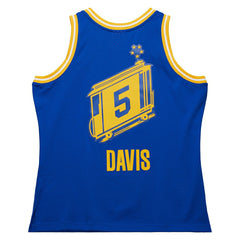 Baron Davis #5 Golden State Warriors 2004-05 Swingman NBA Jersey Blue Taass for sale