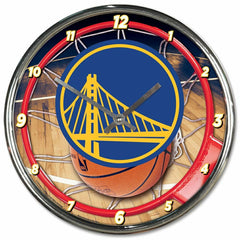 Golden State Warriors Chrome NBA Wall Clock Lifestyle