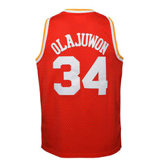 Hakeem Olajuwon #34 Houston Rockets 1993-94 Youth Swingman NBA Jersey Red (YOUTH) Lifestyle