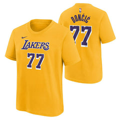 Luka Doncic #77 Los Angeles Lakers Nike Player NBA T-Shirt Yellow (YOUTH) Taass sale