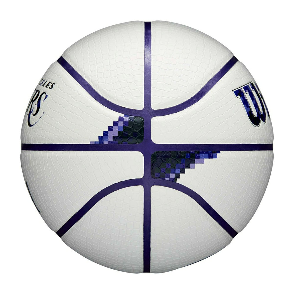 Los Angeles Lakers Pixel NBA Basketball White (Size 7) Fashion