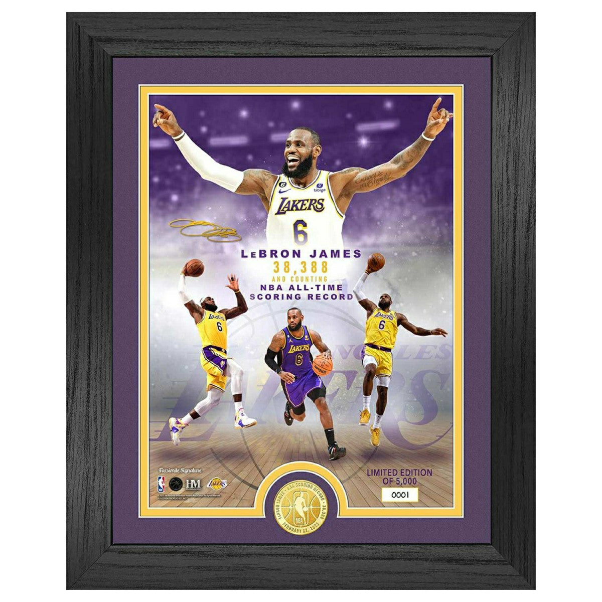 LeBron James NBA All-Time Leading Scorer Bronze Coin Framed NBA Photo Classic