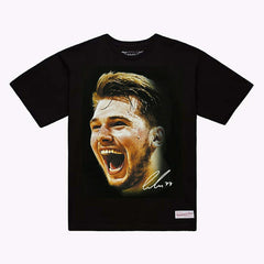 Luka Doncic Mitchell & Ness Real Big Face NBA Tee Black Taass sale