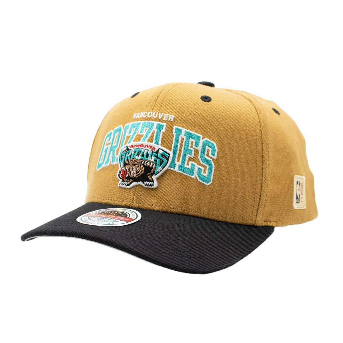 Vancouver Grizzlies Team Arch Classic Red Stretch-Snap NBA Cap Khaki Fashion
