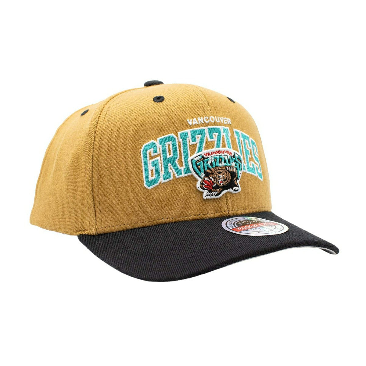 Vancouver Grizzlies Team Arch Classic Red Stretch-Snap NBA Cap Khaki Fashion