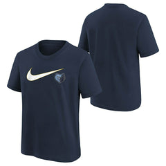 Memphis Grizzlies Nike Swoosh Logo NBA T-Shirt Navy (YOUTH) Fashion
