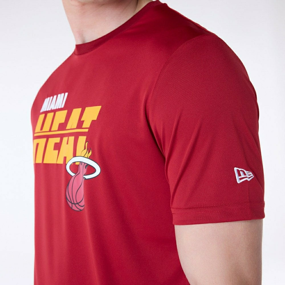 Miami Heat New Era Performance NBA T-Shirt Red Classic