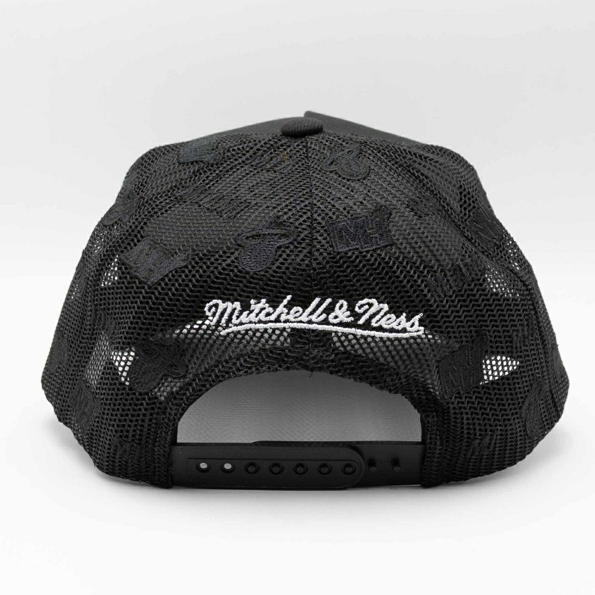 Miami Heat Mitchell & Ness Monogram NBA Trucker Cap Black Lifestyle